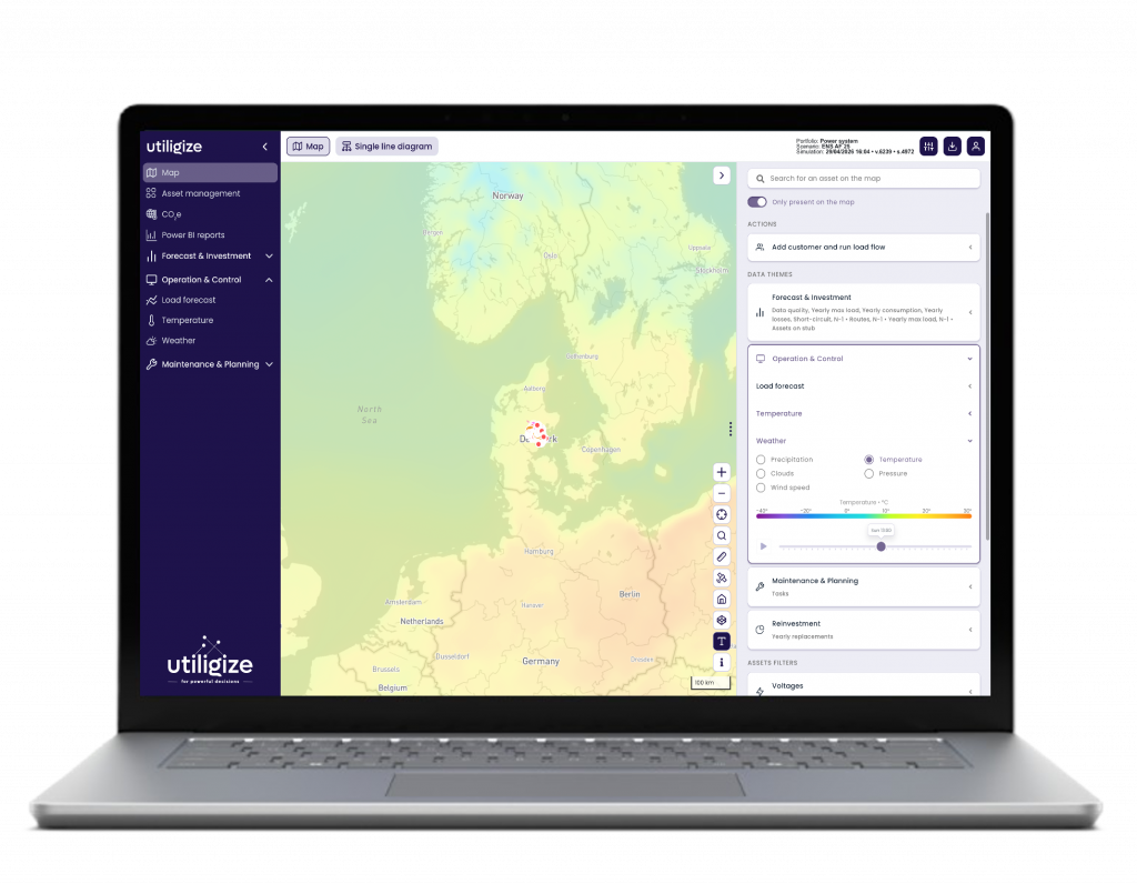 Weather forecast layer on the grid map